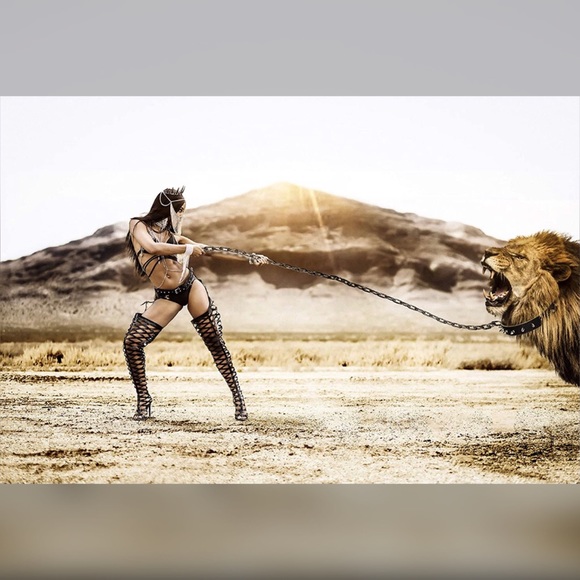 ☠️ Last Pair!!! Black Belted Thigh High Boots - Picture 4 of 5